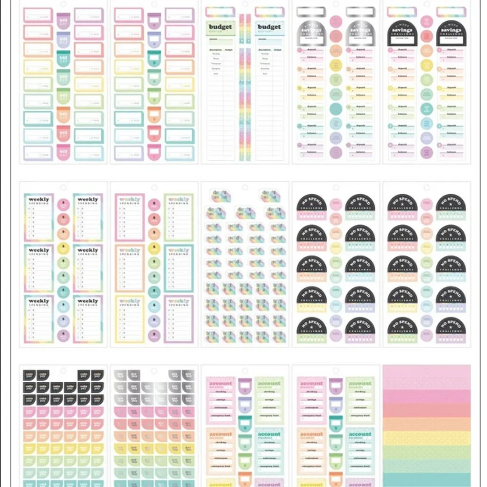 1424pcs Planner Budget Stickers, The Happy Planner Value Budget Sticker Sheets